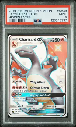 2019 Pokemon Hidden Fates - Full Art CHARIZARD GX - #SV49 - PSA MINT 9 - - Image 1