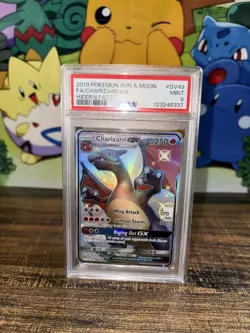 2019 Pokemon Hidden Fates - Full Art CHARIZARD GX - #SV49 - PSA MINT 9 - - Image 3
