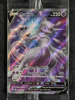 2022 Pokemon MEWTWO V #SWSH229 Black Star Promo Pokemon GO ETB English - Image 1