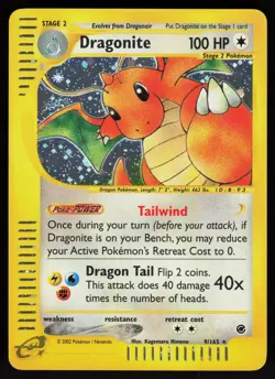 Pokemon Dragonite 9/165 Expedition Base Set Holo Rare Lightly Played - Image 1