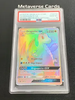 2018 Pokemon Sun & Moon Dragon Majesty Dragonite GX Full Art SM156 Promo PSA 10 - Image 1