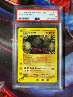 Golem 14/165 Holo Rare Expedition PSA 8 NM-Mint Pokemon TCG - Image 1