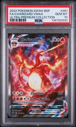 2022 POKEMON SWSH BLACK STAR PROMO #261 FULL ART/CHARIZARD VMAX PSA 10 - Image 1
