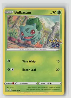 Bulbasaur #001/078 Pokemon Go Non Holo Common Pokemon TCG NM - Image 1
