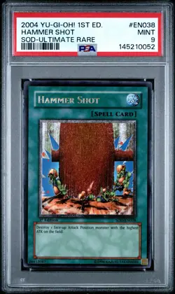 ULTIMATE RARE SOD-EN038 HAMMER SHOT PSA 9 1ST EDITION - 2004 YU-GI-OH! - Image 1