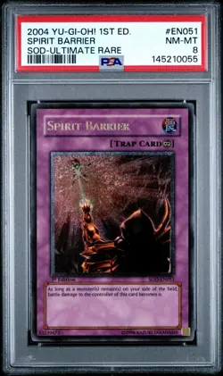 ULTIMATE RARE SOD-EN051 SPIRIT BARRIER PSA 8 - 1ST EDITION - 2004 YU-GI-OH! - Image 1