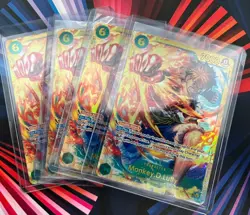 Monkey.D.Luffy OP13-118 SEC (X4) Carrying On His Will One Piece English Playset - Image 1
