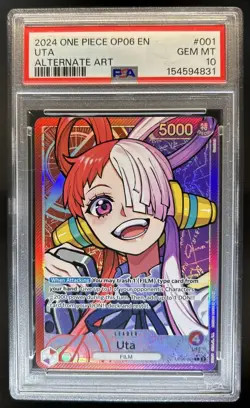 2024 One Piece Wings of The Captain Uta Leader Alt Art #OP06-001 PSA 10 GEM MINT - Image 1
