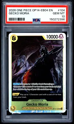 2026 ONE PIECE OP14-EB04-THE AZURE SEA'S SEVEN #104 GECKO MORIA PSA 10 - Image 1