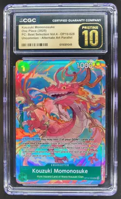 2025 ONE PIECE KOUZUKI MOMONOSUKE ALT ART OP10-028 CGC 10 PRISTINE E PT - Image 1