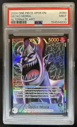 2024 One Piece Wings of The Captain Gecko Moria Leader Alt Art #OP06-080 PSA 9 - Image 1