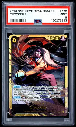 2026 ONE PIECE OP14-EB04-THE AZURE SEA'S SEVEN #120 CROCODILE PSA 9 - Image 1