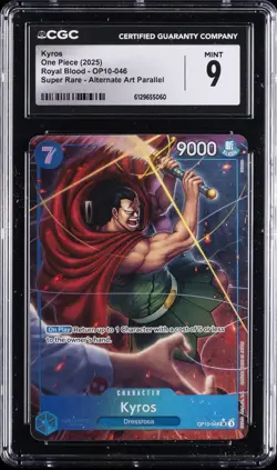 2025 ONE PIECE ROYAL BLOOD SUPER RARE ALTERNATE ART PARALLEL KYROS CGC 9 - Image 1