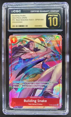 2025 ONE PIECE BUILDING SNAKE ALT ART OP09-008 CGC 10 PRISTINE E PT - Image 1