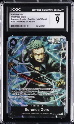 2025 ONE PIECE - PREMIUM BOOSTER: BEST VOL.2 #OP10-095 RORONOA ZORO CGC 9 - Image 1