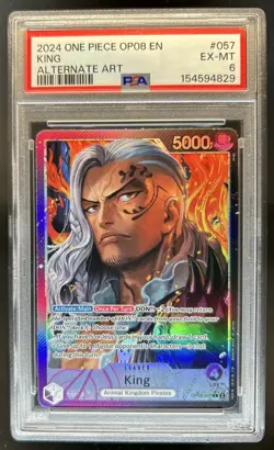 2024 One Piece Two Legends King Leader Alt Art #OP08-057 PSA 6 - Image 1
