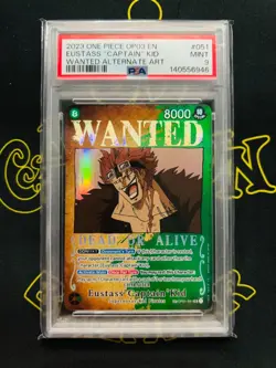 2023 ONE PIECE - EUSTASS CAPTAIN KID - WANTED ALT ART - OP03-051 - PSA 9 - Image 1