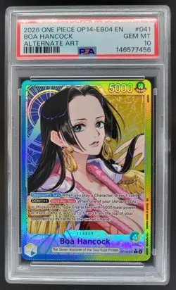 2026 ONE PIECE BOA HANCOCK ALTERNATE ART OP14-041 PSA 10 JP2 - Image 1