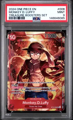 2024 ONE PIECE PROMOS TREASURE BOOSTERS SET #006 MONKEY D. LUFFY PSA 9 - Image 1