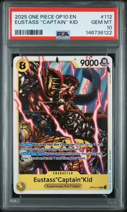 2025 ONE PIECE OP10-ROYAL BLOOD #112 EUSTASS "CAPTAIN" KID PSA 10 - Image 1