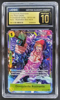 2026 ONE PIECE DONQUIXOTE ROSINANTE RARE PROMO OP12-108 CGC 10 PRISTINE E PT - Image 1