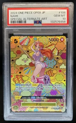 2024 One Piece Emperors in the New World Nami Special Alt Art #OP08-106 PSA 10 - Image 1