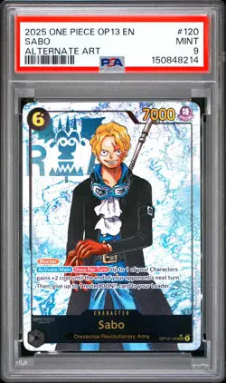 2025 ONE PIECE OP13-CARRYING ON HIS WILL ALTERNATE ART #120 SABO PSA 9 - Image 1