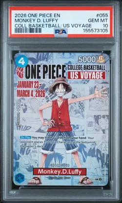 PSA 10 Monkey D. Luffy 2026 One Piece College Basketball US Voyage #P-055 Promo - Image 1