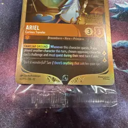 Disney Lorcana Wilds Unknown Ariel Curious Traveler Pre Release GOLD PROMO STAMP - Image 4