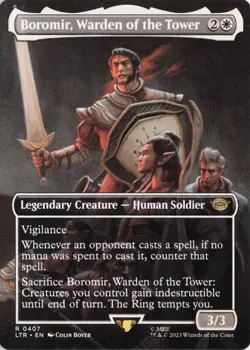Boromir, Warden of the Tower (Borderless), #407, LTR , Reg, R - NM - Image 1
