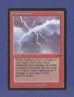 1994 Magic the Gathering - Chain Lightning - Sorcery - Legends MTG - Image 1