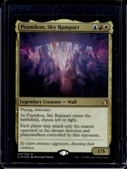 2019 Magic MTG Commander Pramikon, Sky Rampart Foil #47 - Image 1