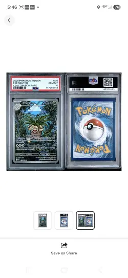 2025 POKEMON MEG EN EXEGGUTOR ILLUSTRATION RARE 135/132 PSA 10 GEM MINT - Image 3