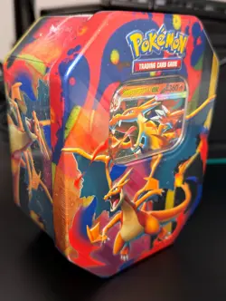 Mega Charizard Y EX Tin Sealed Pokemon TCG 4 Packs Promo Card - Image 1