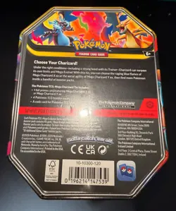 Mega Charizard Y EX Tin Sealed Pokemon TCG 4 Packs Promo Card - Image 3