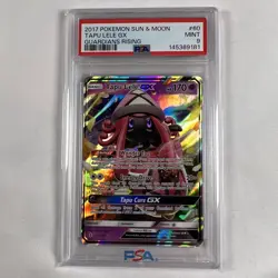 2017 Pokemon TCG Tapu Lele GX 60/145 Sun and Moon Guardians Rising PSA 9 Mint - Image 1