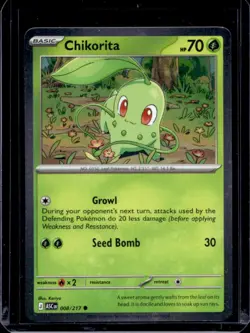 2026 Pokemon Ascended Heroes Chikorita Cosmos Holo Common #008/217 - Image 1