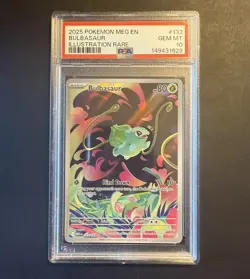 Pokemon Bulbasaur Me01 Mega Evolution 133/132 Illustration Rare Holo PSA 10 - Image 1