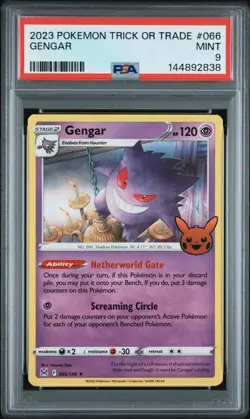 2023 POKEMON TRICK OR TRADE #066 GENGAR PSA 9 - Image 1