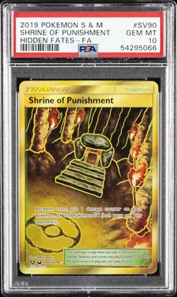 2019 POKEMON SUN & MOON HIDDEN FATES #SV90 FULL ART/SHRINE OF PUNISHMENT PSA 10 - Image 1