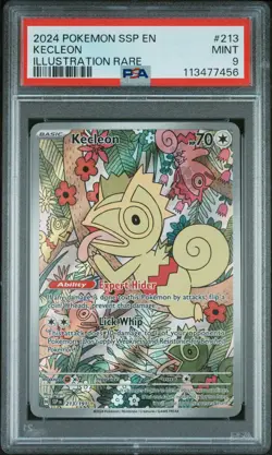 Kecleon Illustration Rare Pokemon Ssp En-Surging Sparks 213 NM PSA 9 - Image 1