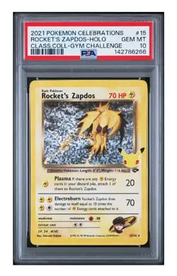 2021 POKEMON CELEBRATIONS CLASSIC COLLECTION ROCKET'S ZAPDOS-HOLO 15 PSA 10 💎 - Image 1