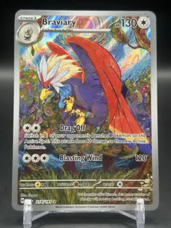 Pokemon TCG Braviary 214/191 Illustration Rare Full Art Holo Surging Sparks LP - Image 1
