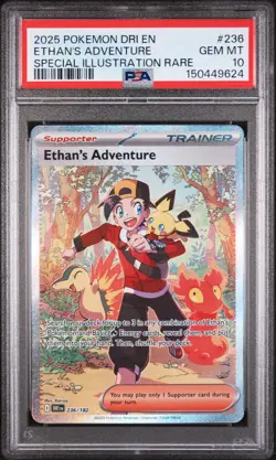 2025 POKEMON DRI EN-DESTINED RIVALS #236 ETHAN'S ADVENTURE PSA 10 - Image 1