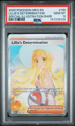 2025 Pokemon Meg En-Mega Evolution #184 Lillie's Determination PSA 10 - Image 1