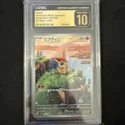 CGC 10 PRISTINE Japanese Pokemon 2025 VICTINI 271/SV-P BLACK & WHITE FLARE PROMO - Image 1