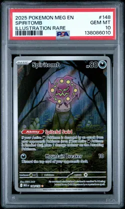 2025 POKEMON MEG EN-MEGA EVOLUTION ILLUSTRATION RARE #148 SPIRITOMB PSA 10 - Image 1