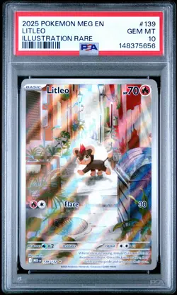 2025 POKEMON MEG EN-MEGA EVOLUTION ILLUSTRATION RARE #139 LITLEO PSA 10 - Image 1