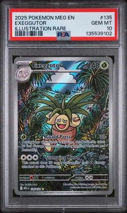 2025 POKEMON MEG EN-MEGA EVOLUTION ILLUSTRATION RARE #135 EXEGGUTOR PSA 10 - Image 1