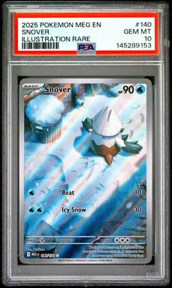 2025 POKEMON MEG EN-MEGA EVOLUTION ILLUSTRATION RARE #140 SNOVER PSA 10 - Image 1